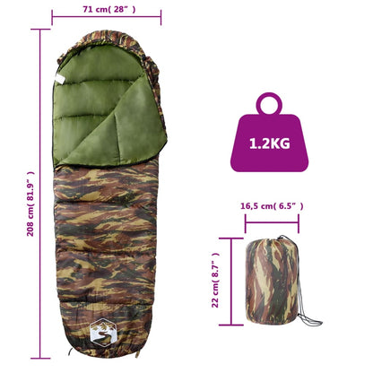 Saco De Dormir Tipo Momia De Camping Para Adultos 3 Estaciones