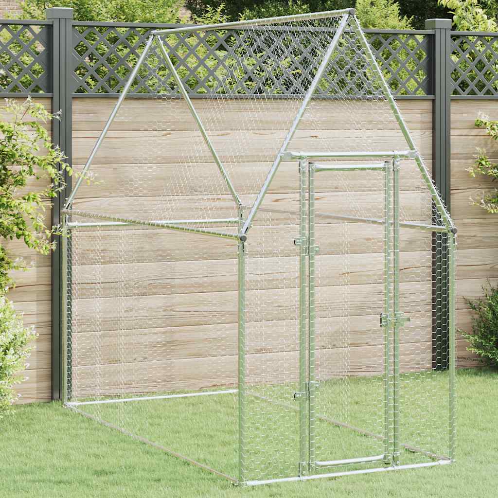 Jaula Para Gallinas Acero Galvanizado Plateado
