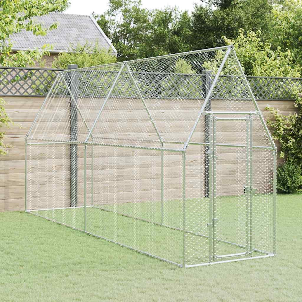 Jaula Para Gallinas Acero Galvanizado Plateado