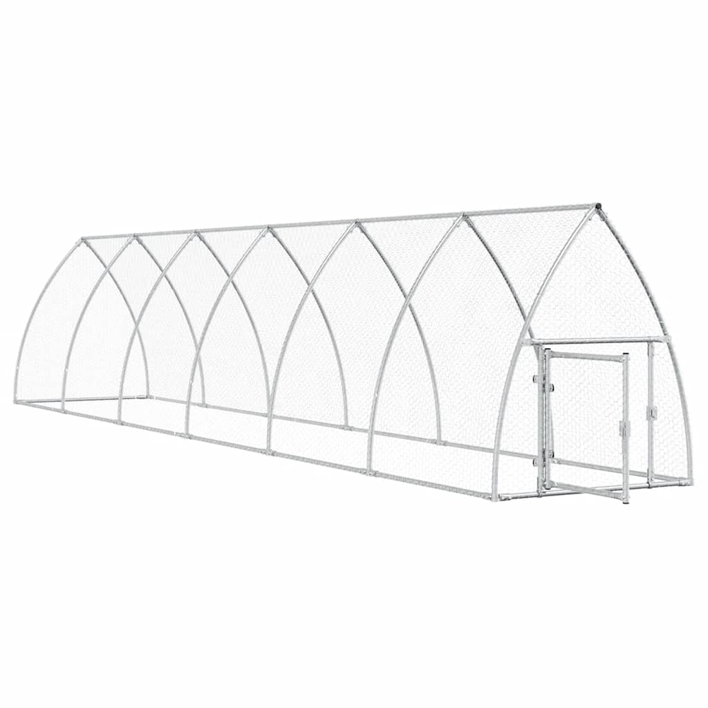 Jaula Para Gallinas Acero Galvanizado Plateado