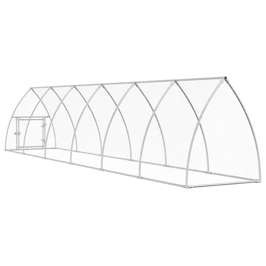 Jaula Para Gallinas Acero Galvanizado Plateado