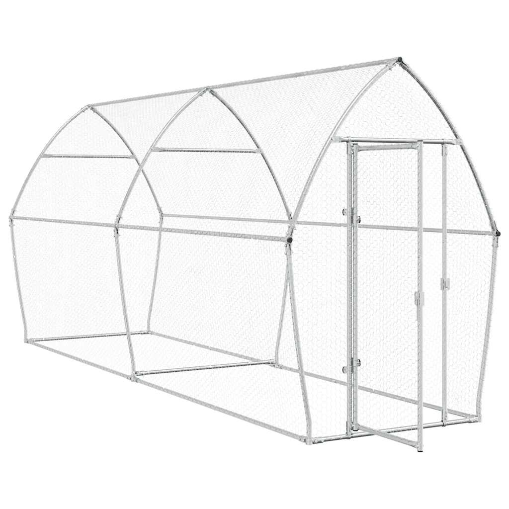Jaula Para Gallinas Acero Galvanizado Plateado