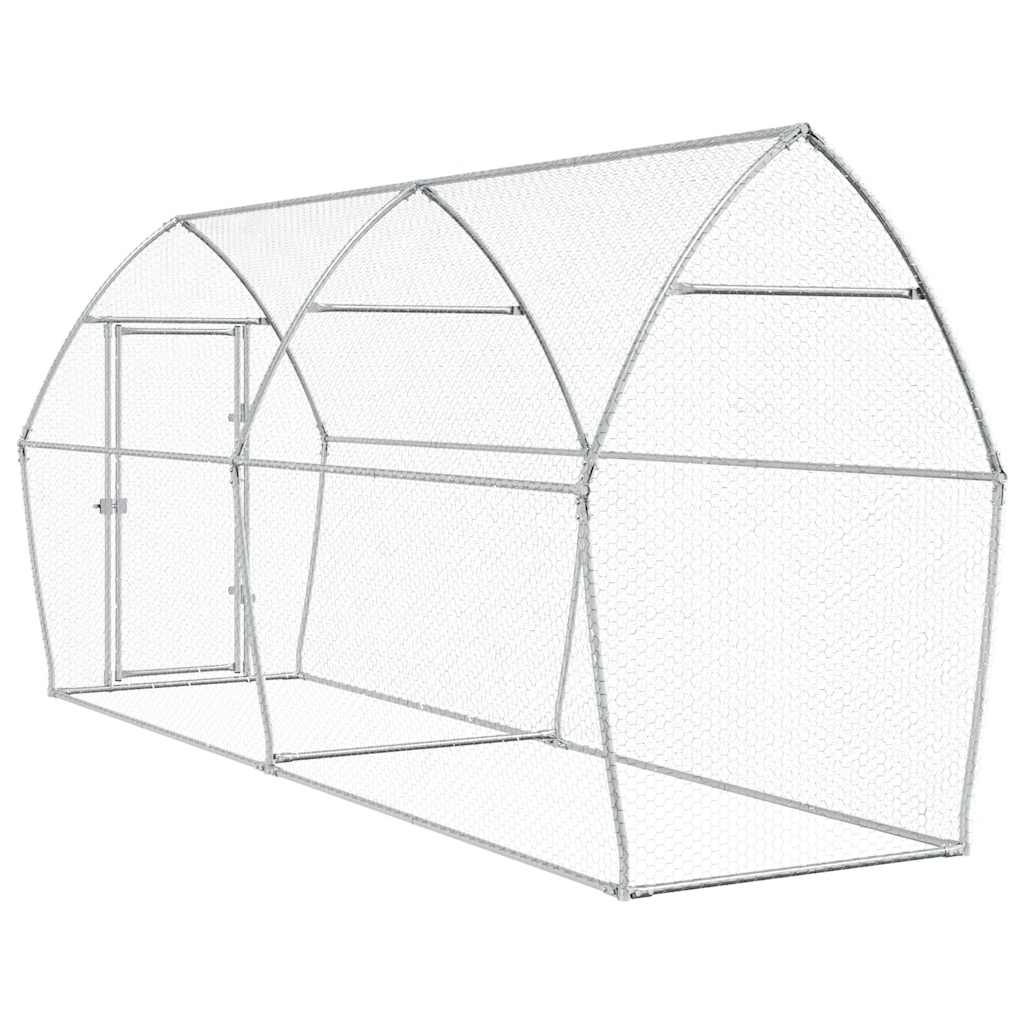 Jaula Para Gallinas Acero Galvanizado Plateado
