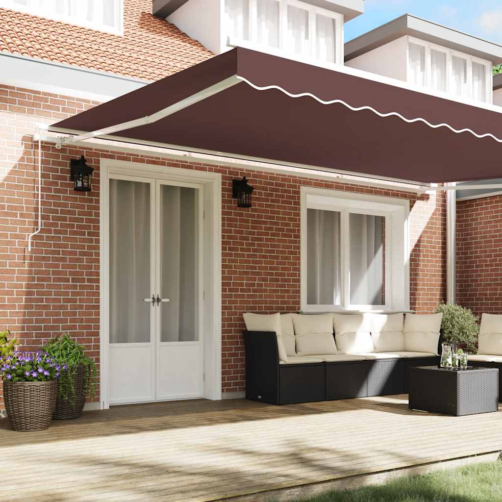 Toldo Retráctil Manual Marrón 500X300 Cm