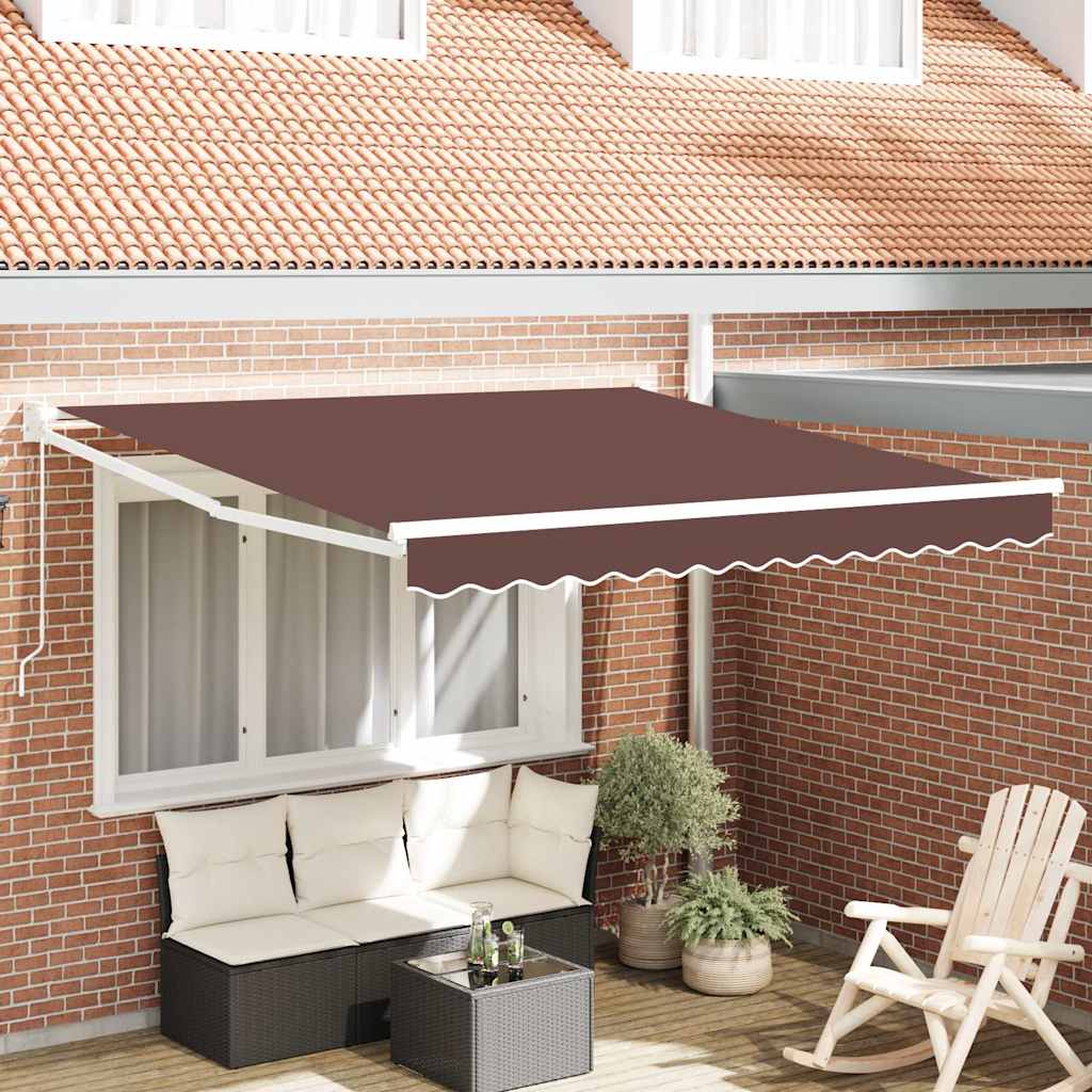 Toldo Retráctil Aluminio Y Tela Gris Antracita