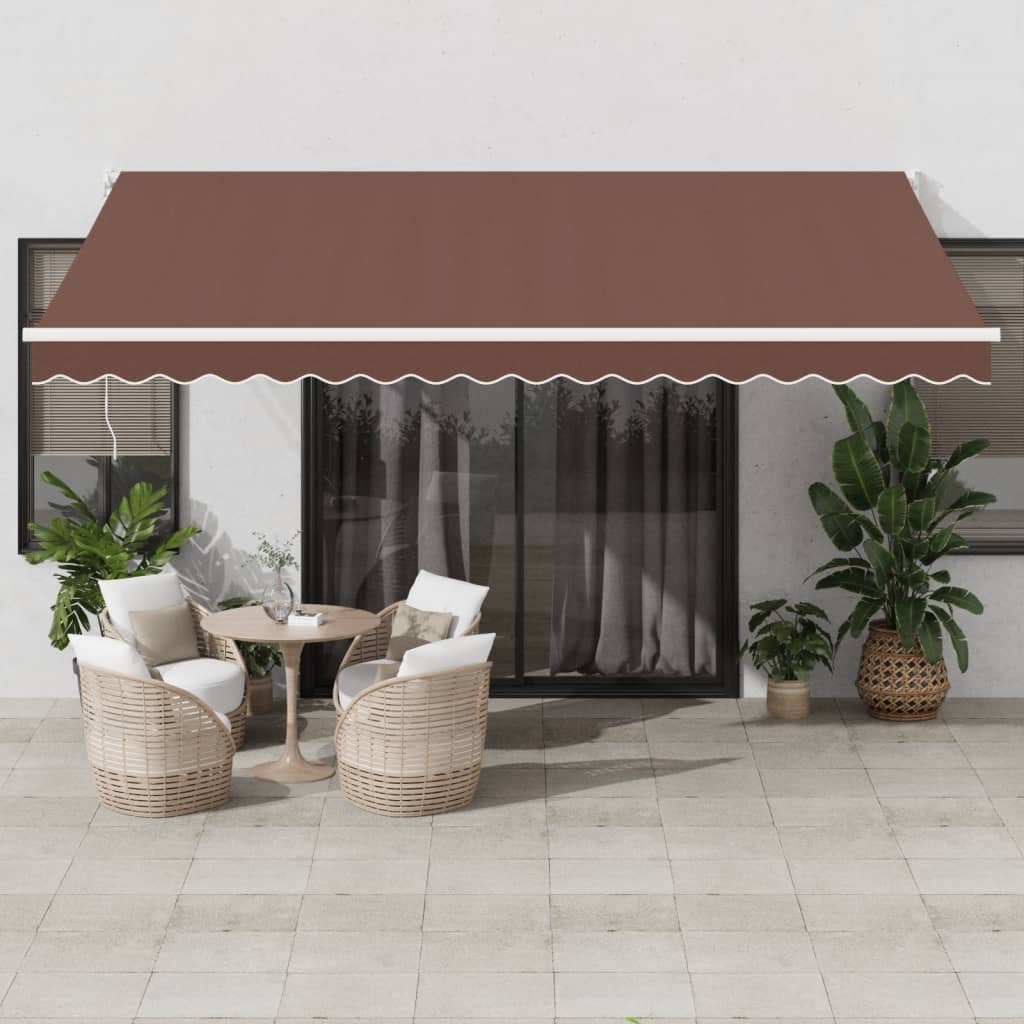 Toldo Retráctil Aluminio Y Tela Gris Antracita