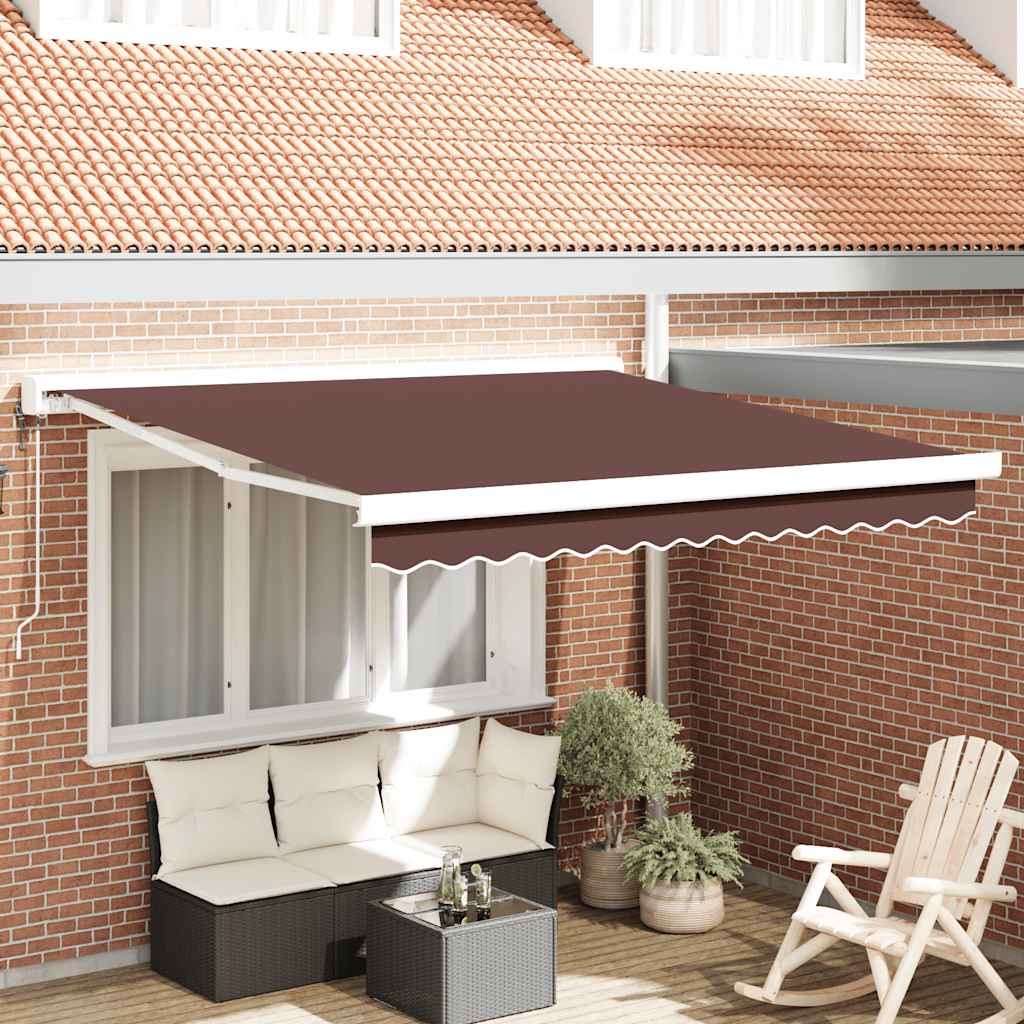 Toldo Retráctil Aluminio Y Tela Gris 3X2,5 M