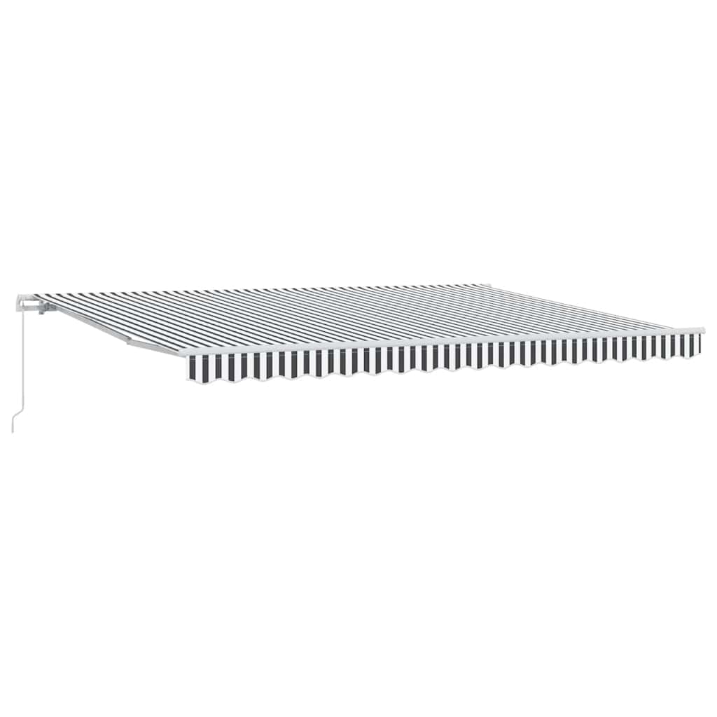 Toldo Retráctil Manual Gris Antracita Y Blanco 450X300 Cm