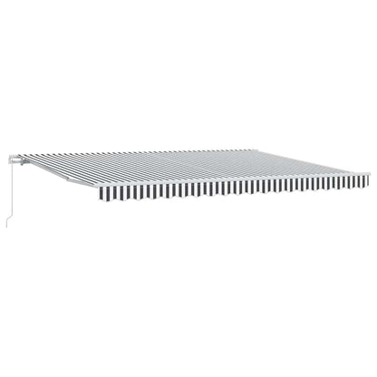 Toldo Retráctil Manual Gris Antracita Y Blanco 450X300 Cm