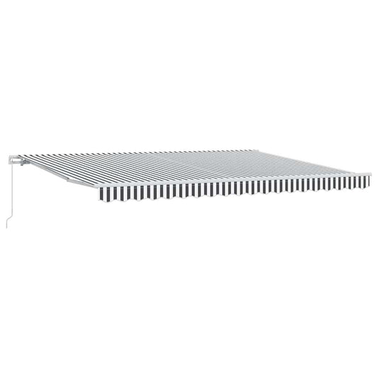 Toldo Retráctil Manual Gris Antracita Y Blanco 450X300 Cm
