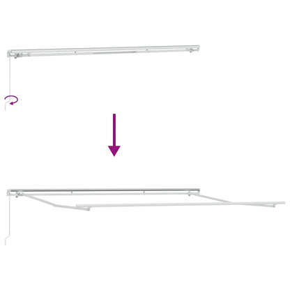 Toldo Retráctil Manual Gris Antracita Y Blanco 450X300 Cm