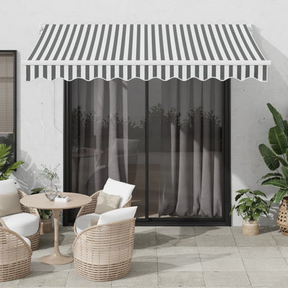 Toldo Retráctil Aluminio Y Tela Gris Antracita