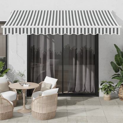 Toldo Retráctil Aluminio Y Tela Gris Antracita