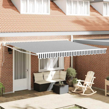 Toldo Retráctil Aluminio Y Tela Gris Antracita