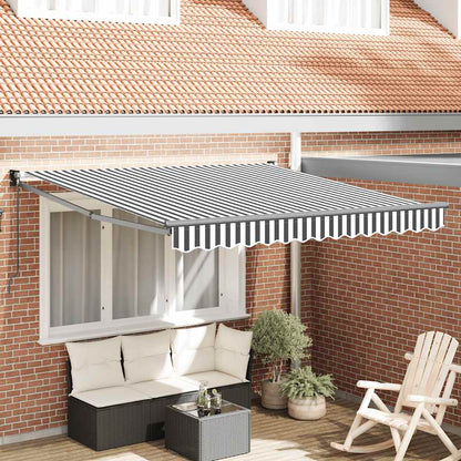 Toldo Retráctil Aluminio Y Tela Gris Antracita