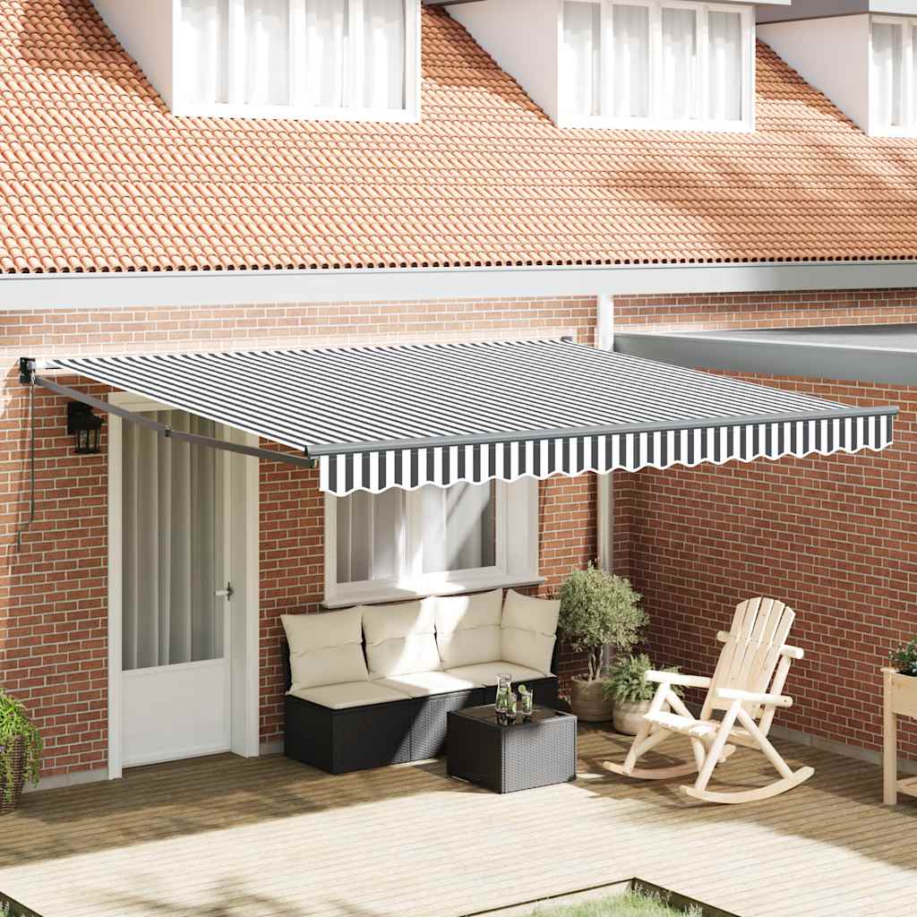 Toldo Retráctil Aluminio Y Tela Gris Antracita