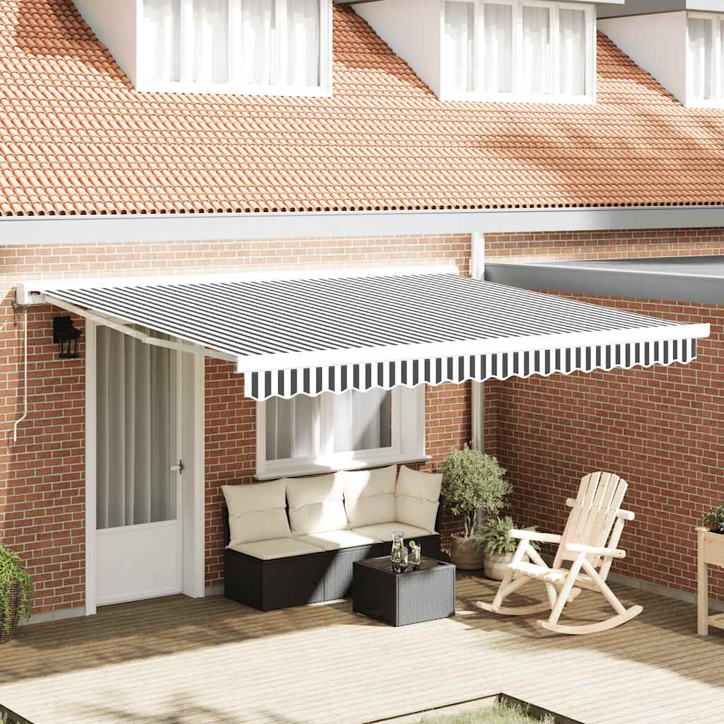 Toldo Retráctil Aluminio Y Tela Gris 3X2,5 M