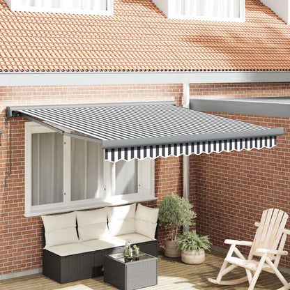 Toldo Retráctil Aluminio Y Tela Gris 3X2,5 M