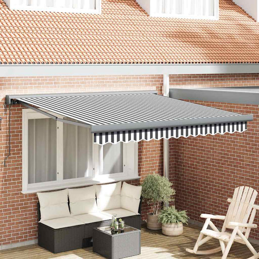 Toldo Retráctil Aluminio Y Tela Gris 3X2,5 M