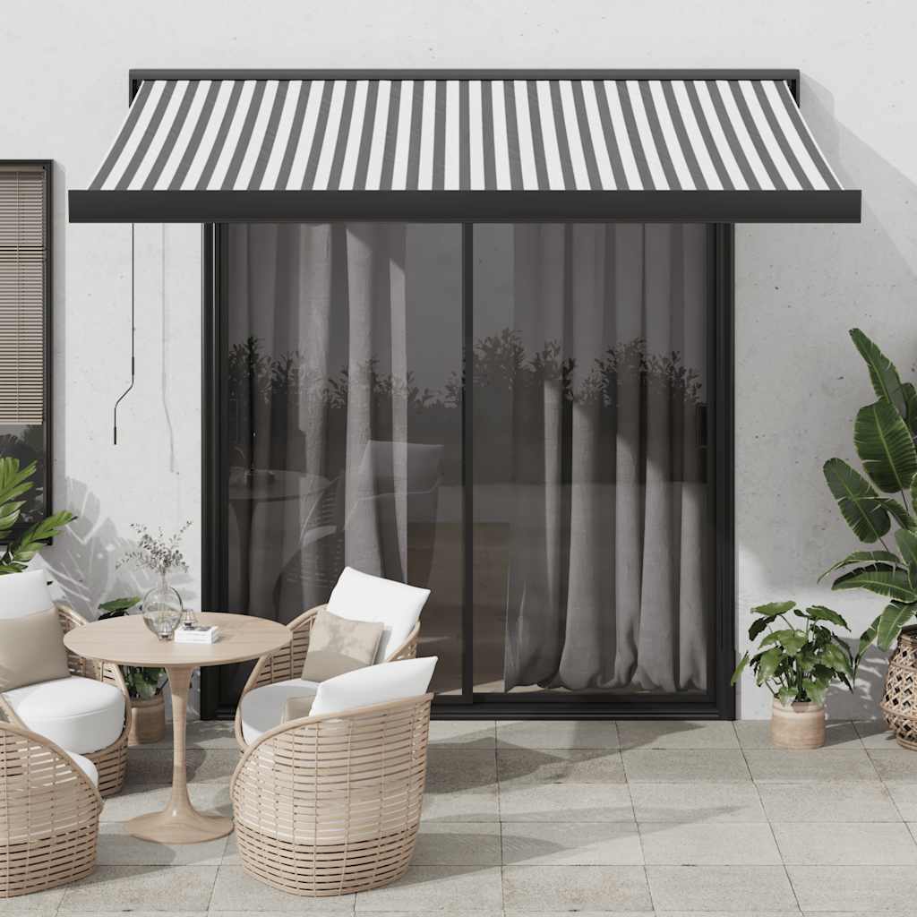 Toldo Retráctil Aluminio Y Tela Gris 3X2,5 M