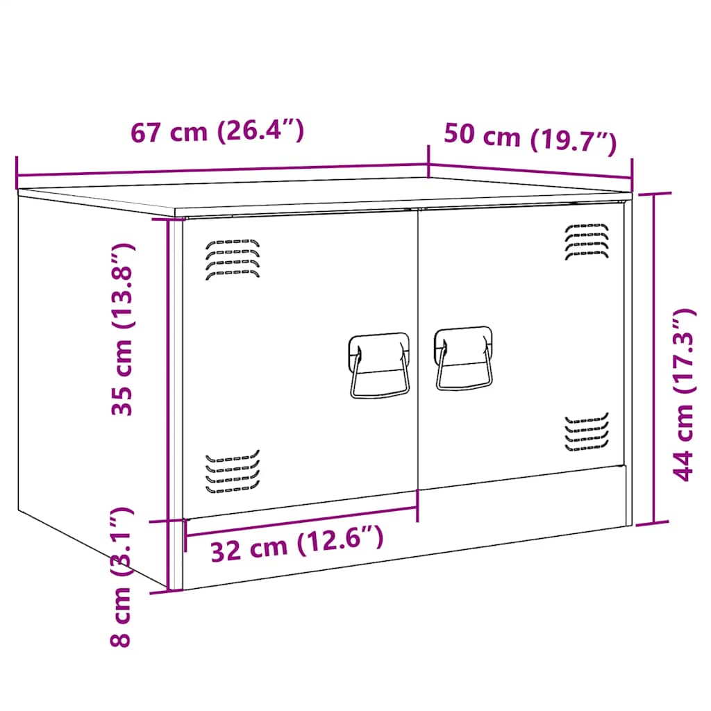 Mesa De Centro Acero 67X50X44 Cm