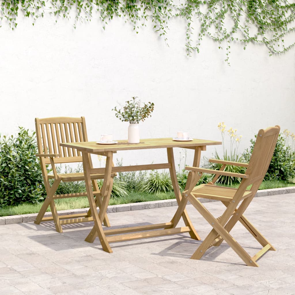Mesa De Jardín Plegable Madera Maciza De Acacia