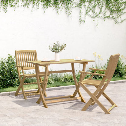 Mesa De Jardín Plegable Madera Maciza De Acacia