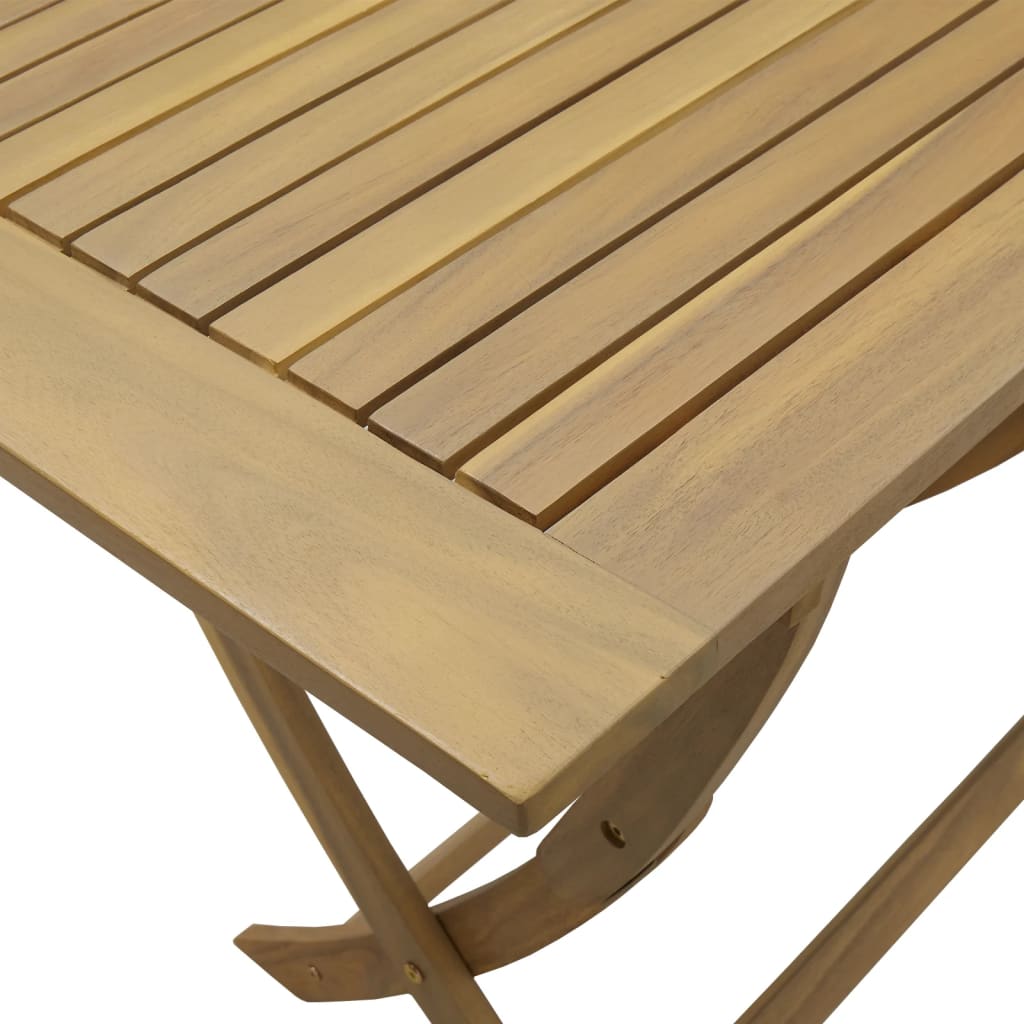 Mesa De Jardín Plegable Madera Maciza De Acacia