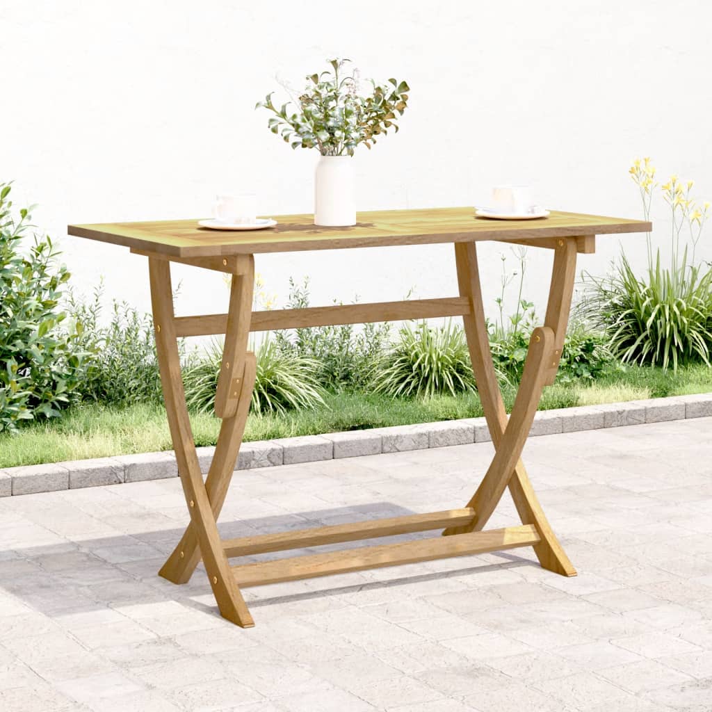 Mesa De Jardín Plegable Madera Maciza De Acacia