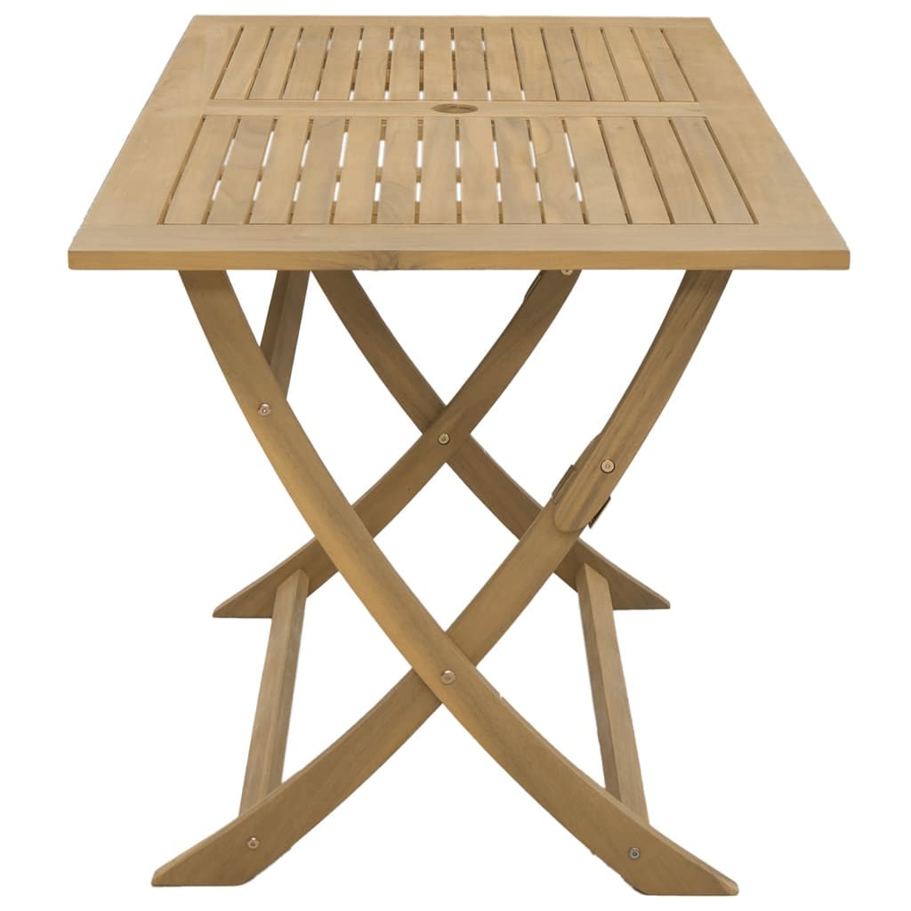 Mesa De Jardín Plegable Madera Maciza De Acacia