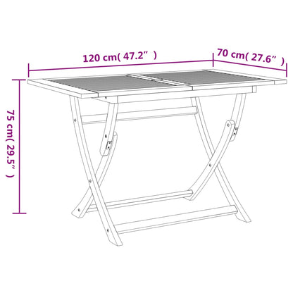Mesa De Jardín Plegable Madera Maciza De Acacia