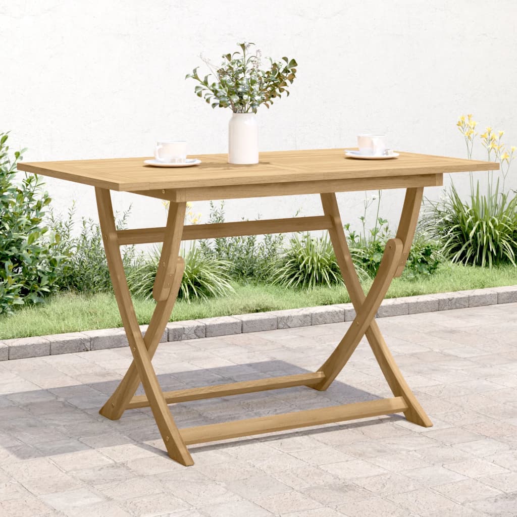 Mesa De Jardín Plegable Madera Maciza De Acacia