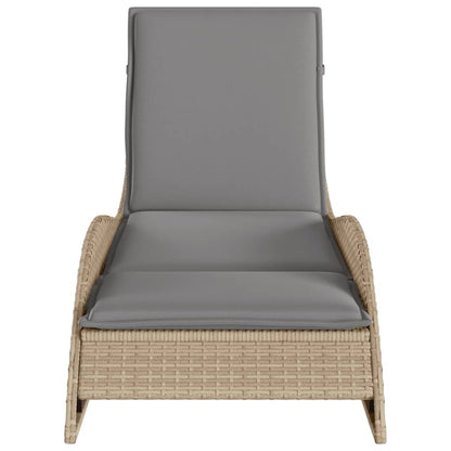 Tumbona Con Cojín Ratán Sintético Beige