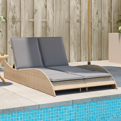 Tumbona Con Cojín Ratán Sintético Beige