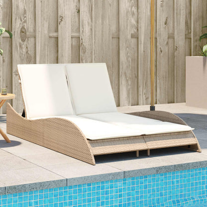 Tumbona Con Cojín Ratán Sintético Beige