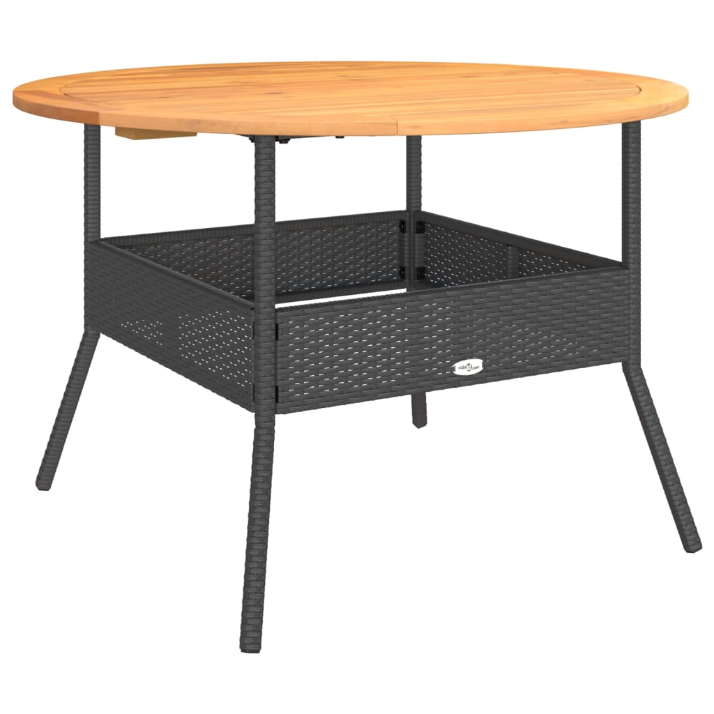 Mesa De Jardín Superficie Madera Acacia Ratán Ø110X71 Cm