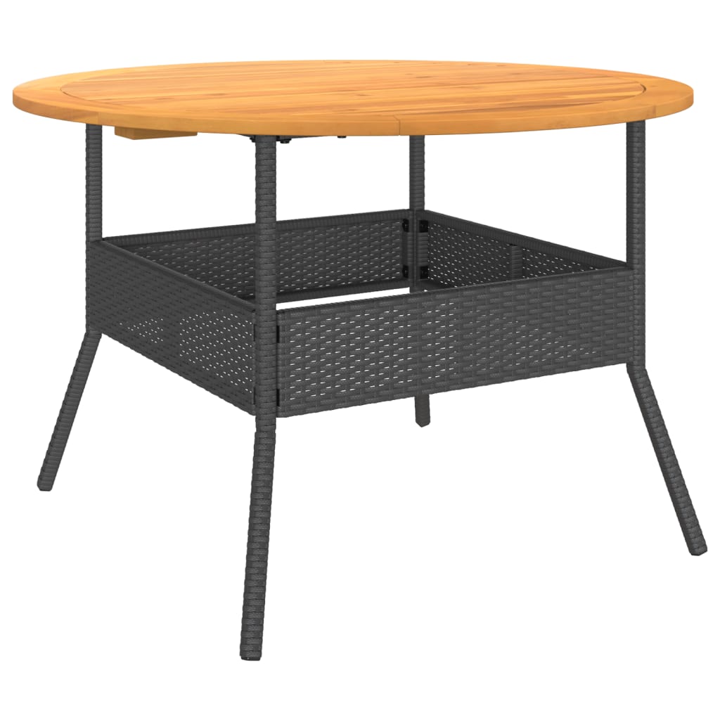 Mesa De Jardín Superficie Madera Acacia Ratán Ø110X71 Cm