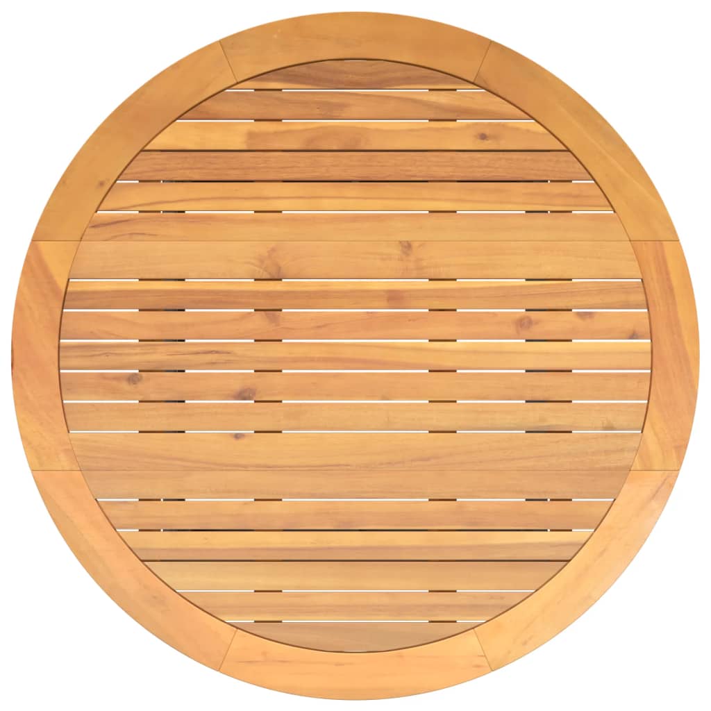 Mesa De Jardín Superficie Madera Acacia Ratán Ø110X71 Cm
