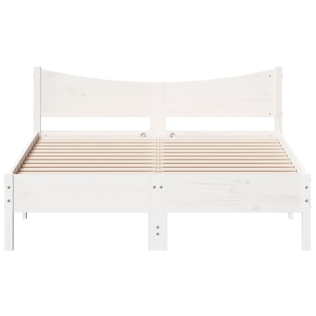 Estructura De Cama Sin Colchón Madera De Pino Blanca