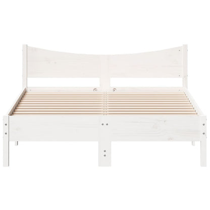 Estructura De Cama Sin Colchón Madera De Pino Blanca