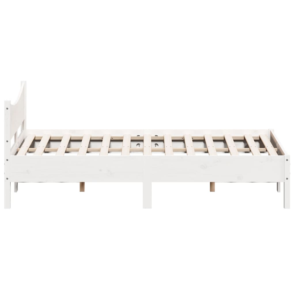 Estructura De Cama Sin Colchón Madera De Pino Blanca