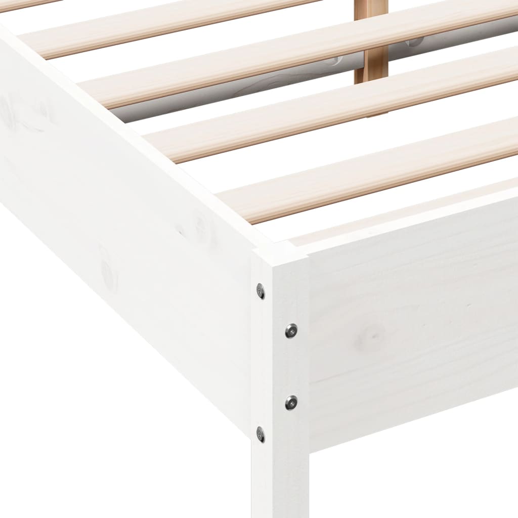 Estructura De Cama Sin Colchón Madera De Pino Blanca