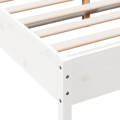 Estructura De Cama Sin Colchón Madera De Pino Blanca