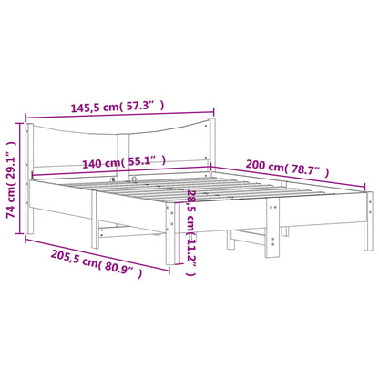 Estructura De Cama Sin Colchón Madera De Pino Blanca