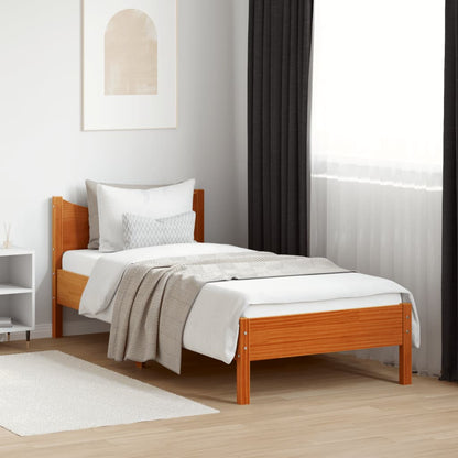 Estructura De Cama Sin Colchón Madera De Pino Blanca