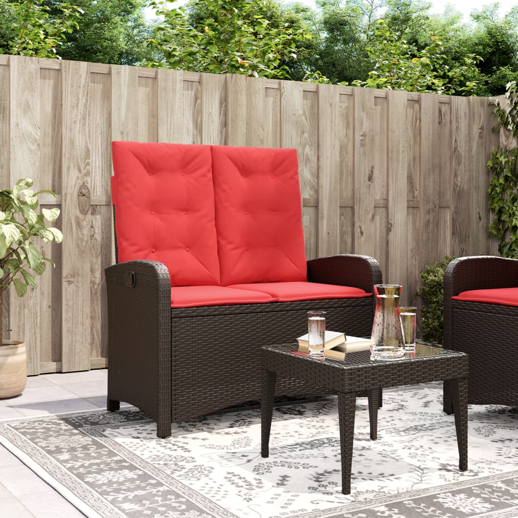 Sillón Reclinable De Jardín Con Cojines Ratán Sintético