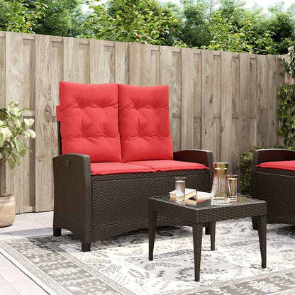 Sillón Reclinable De Jardín Con Cojines Ratán Sintético
