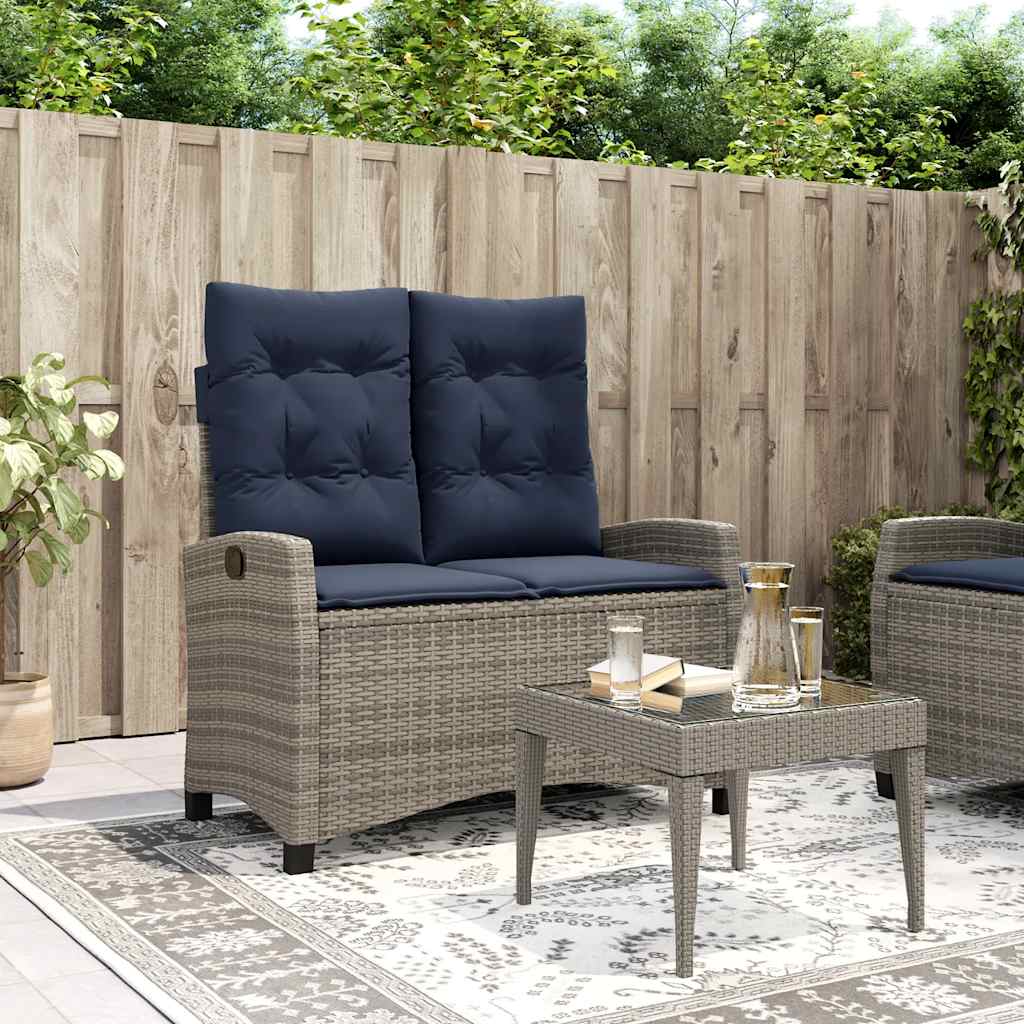 Sillón Reclinable De Jardín Con Cojines Ratán Sintético