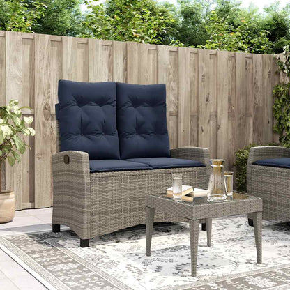 Sillón Reclinable De Jardín Con Cojines Ratán Sintético