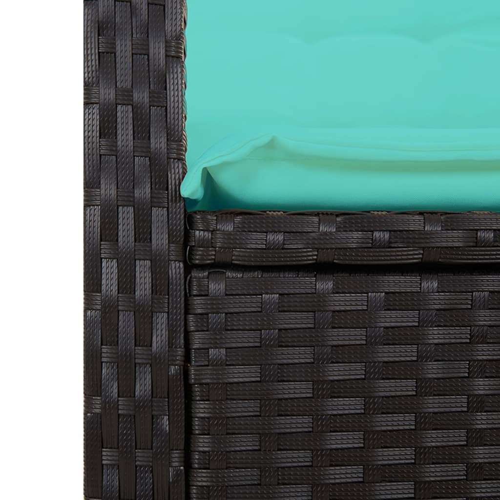 Sillón Reclinable De Jardín Con Cojines Ratán Sintético